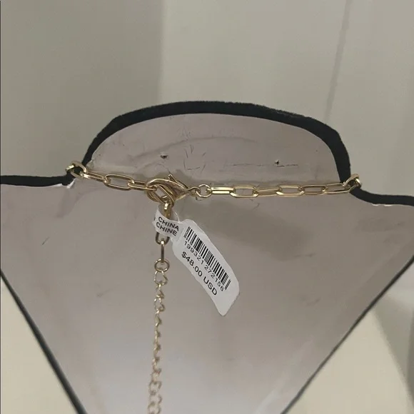 Free People Gold-Tone Multi Charm Necklace with Blue and Red Accents - Picture 6 of 9